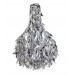 Evening Bag - Metalic Leaf Sequined & Beaded Hobo-Style bag - Silver - BG-22437SV